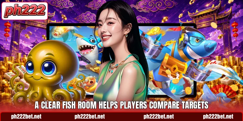 A clear fish room helps players compare targets A clear fish room helps players compare targets
