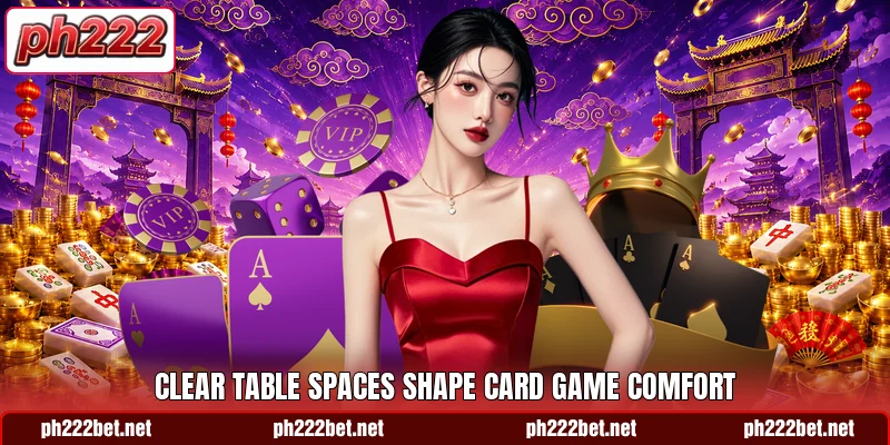 Clear table spaces shape card game comfort Clear table spaces shape card game comfort