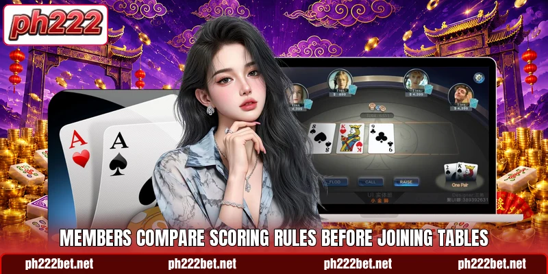 Members compare scoring rules before joining tables