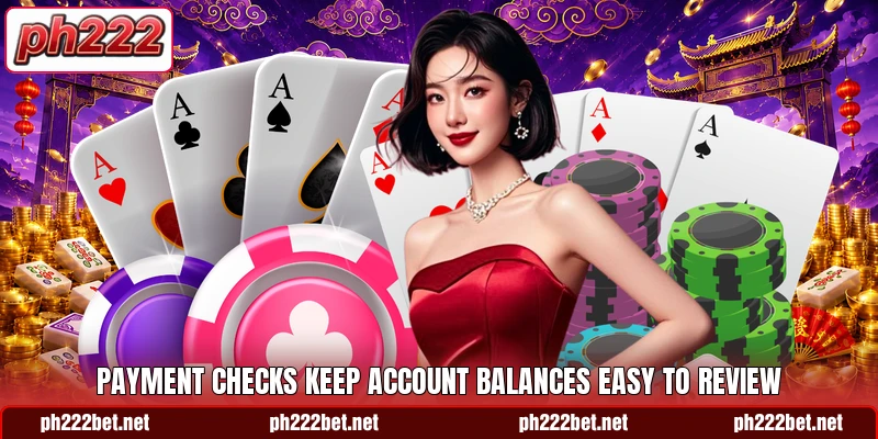 Payment checks keep account balances easy to review