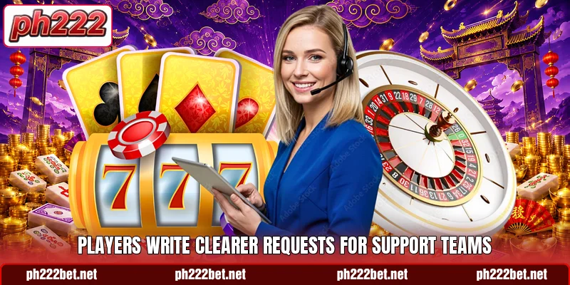 Players write clearer requests for support teams