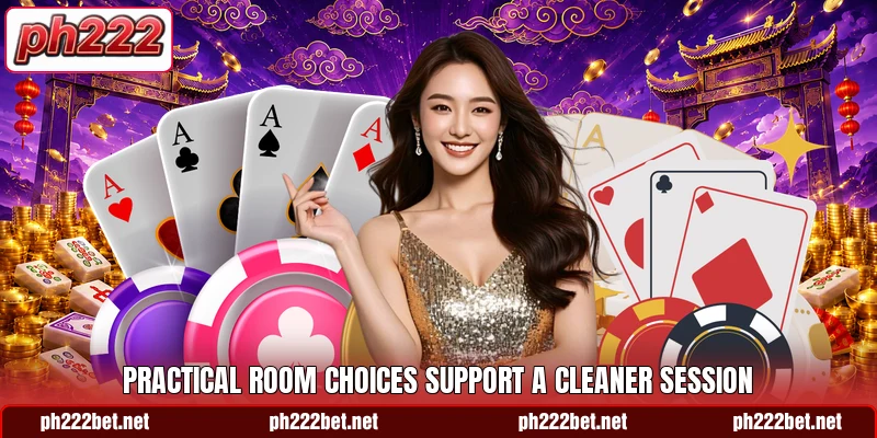 Practical room choices support a cleaner session Practical room choices support a cleaner session